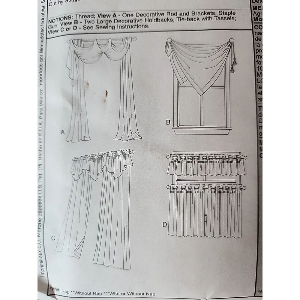 VTG McCall's M4481 Trading Spaces TLC Window Essentials Curtains Valances Easy